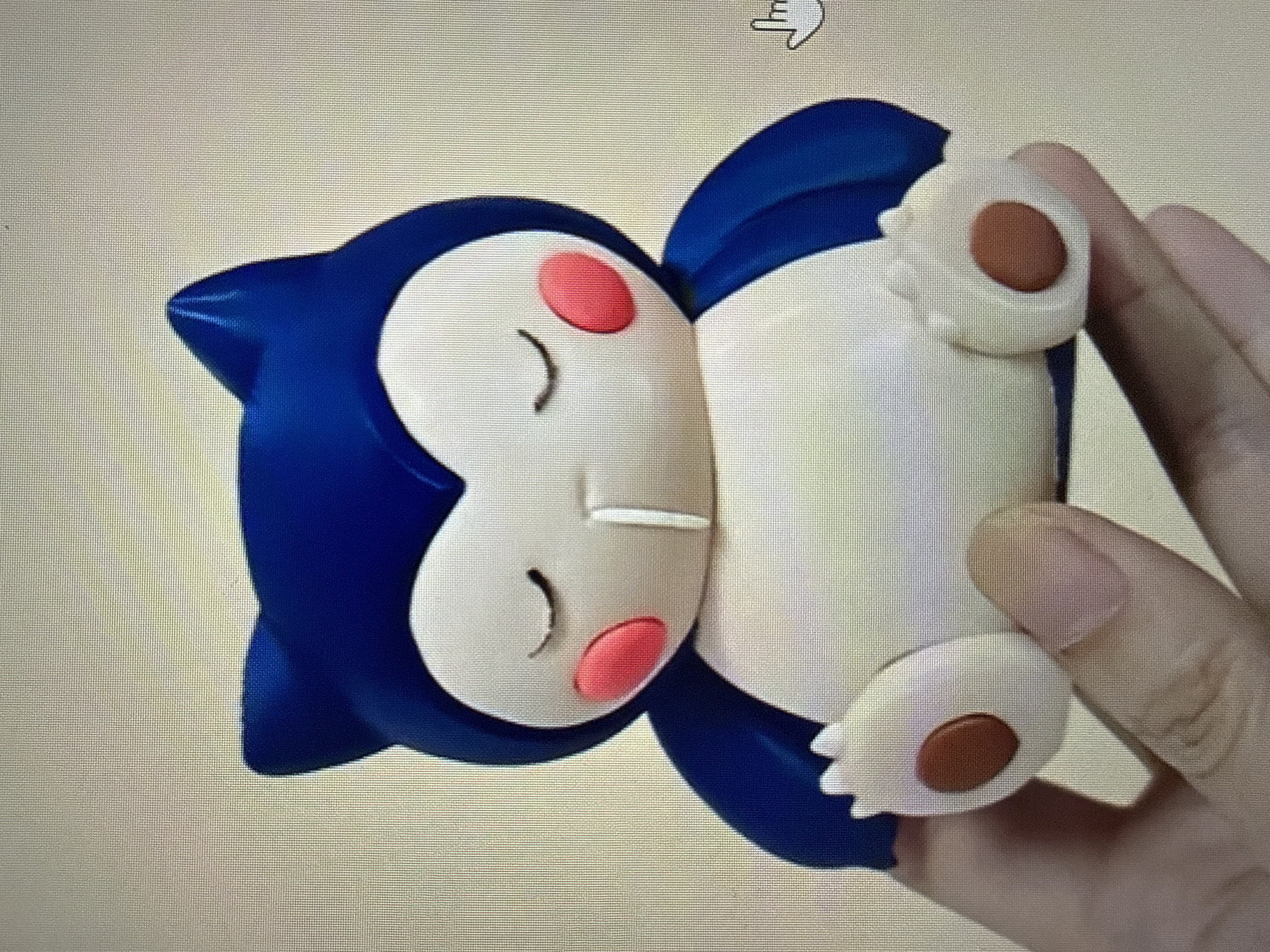 Sleeping Snorlax 3D printed figure — blue and white